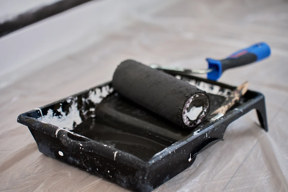 gros plan sur la décoration peint le mur dans des couleurs tendance